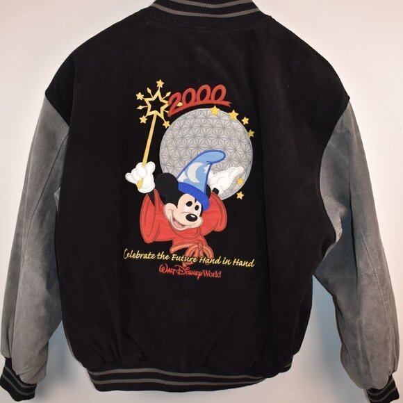 Rare WALT DISNEY World Vintage Suede Jacket 2000 Cast Member Millennium XLarge - Picture 1 of 16
